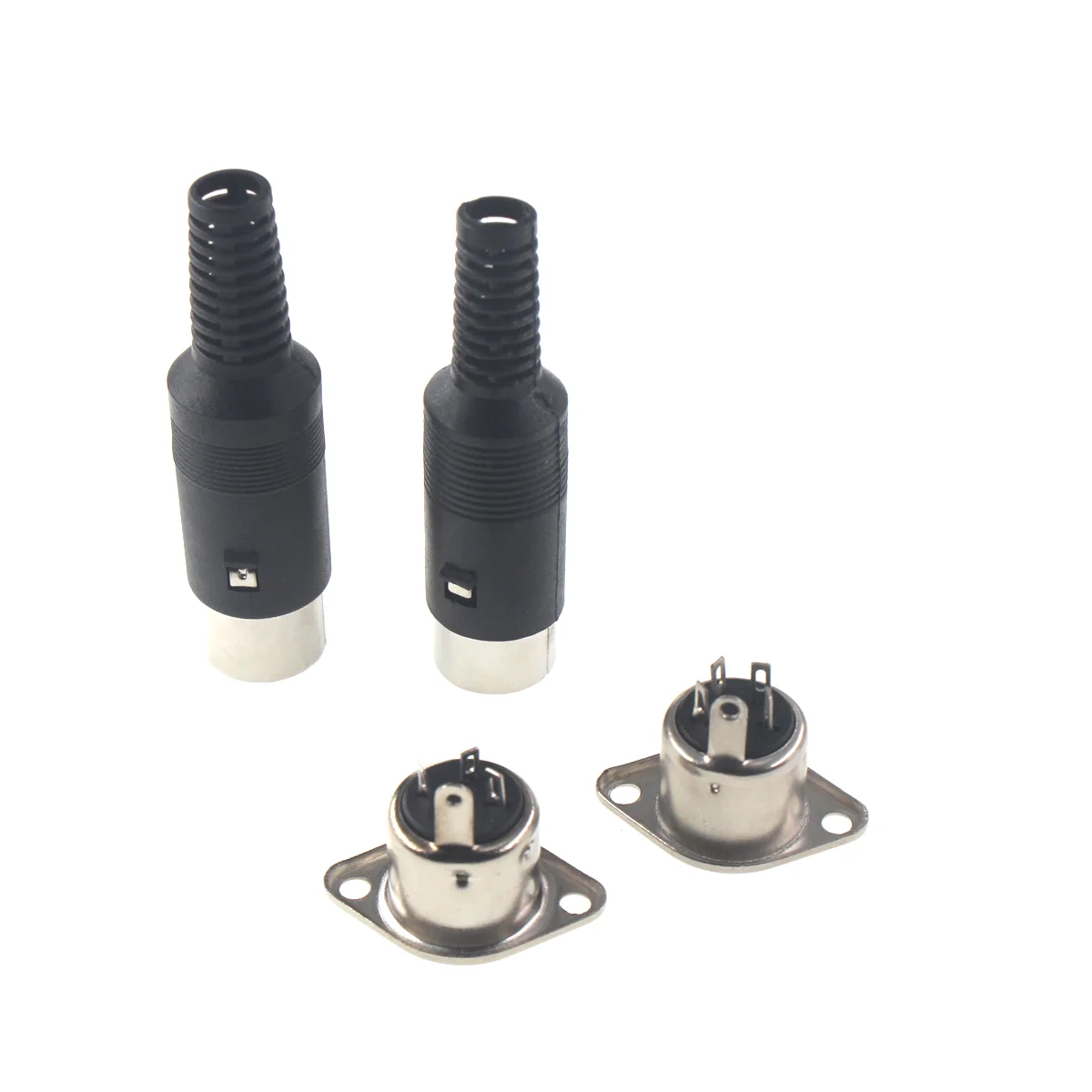 10PCS 5SETS DIN Audio Adapter 3 4 5 6 7 8 Pin DIN Male Plug Plastic Handle  Female Socket Hulled Panel Mount Chassis Connector