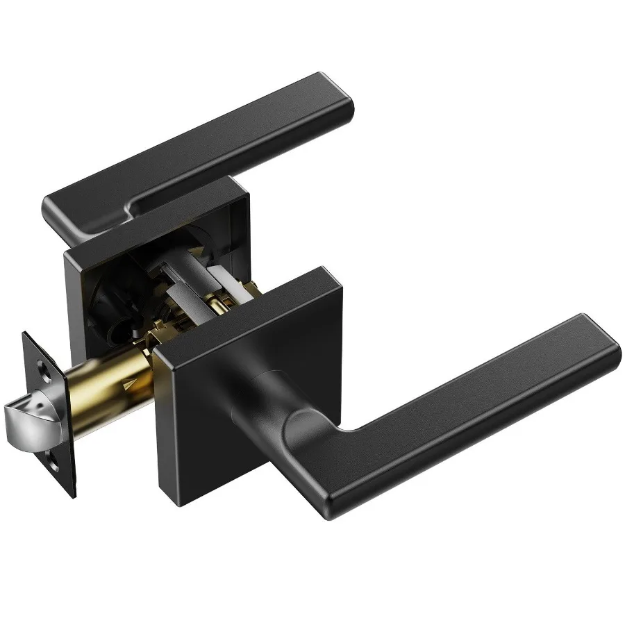 

Passage Door Handle 1 Pack Matte Black Door Lever Left or Right Handing Reversible Lever NonLocking 45 Rotation to Open Square