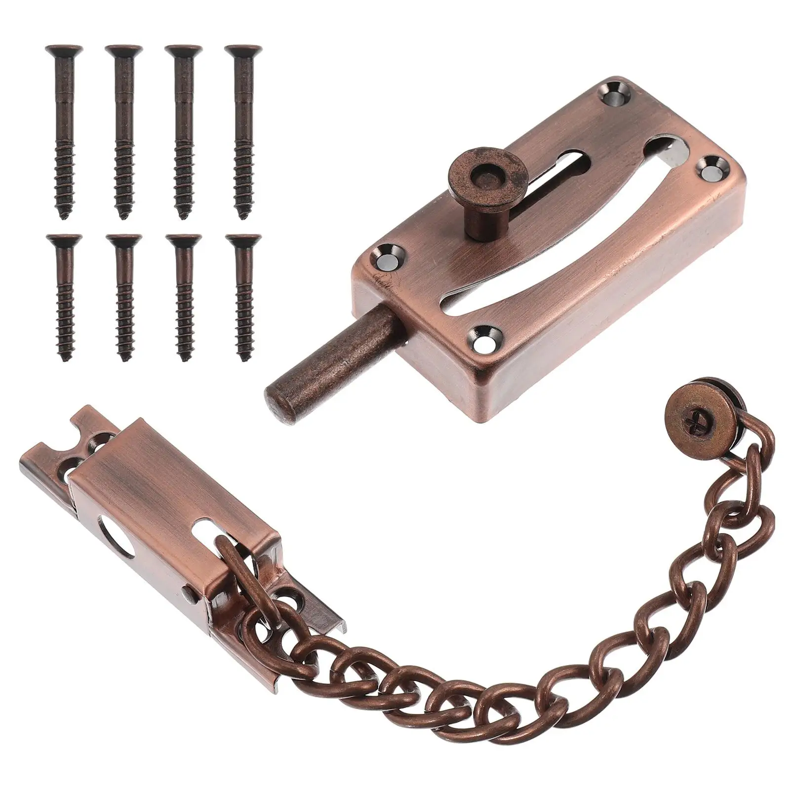 

Sturdy Iron Lock Chain Anti-theft Press Lock High Hardness Thickened Design Easy Install Hotel Security Door Accessory Child