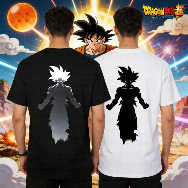 

2026 Summer Dragon Ball 100% Cotton Printed T-shirt Men's New Anime Printed Comfortable and Breathable Plus Size Casual Loose