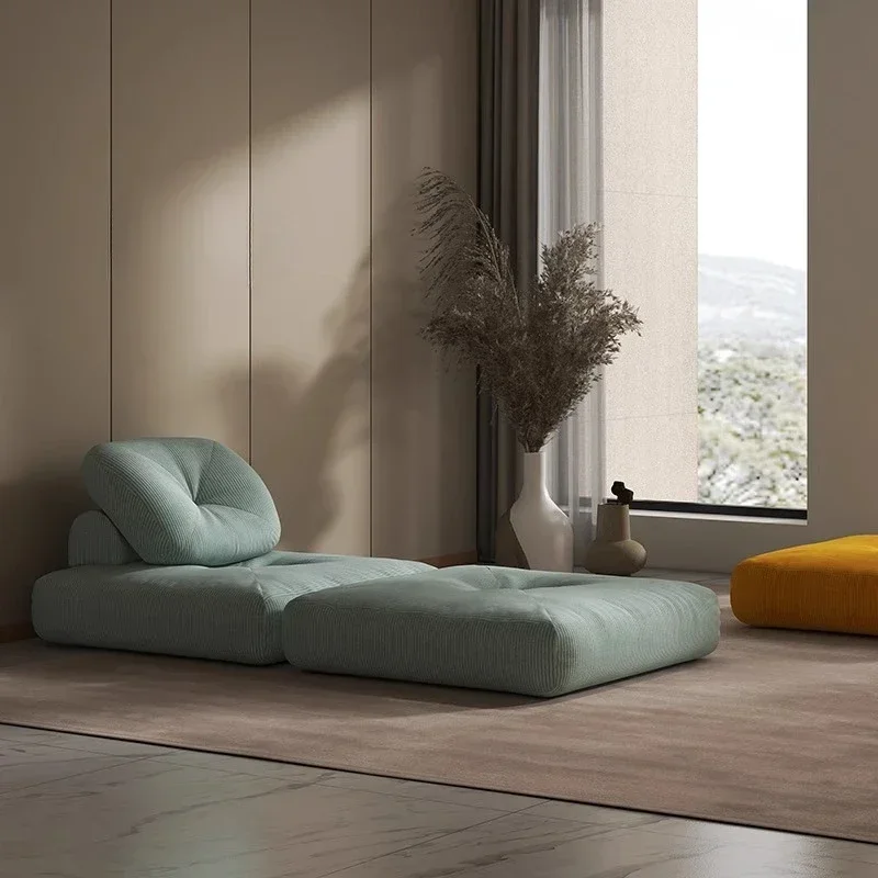 Cream wind fabric sofa tofu cubes without armrests removable and washable modular latex sofa bed