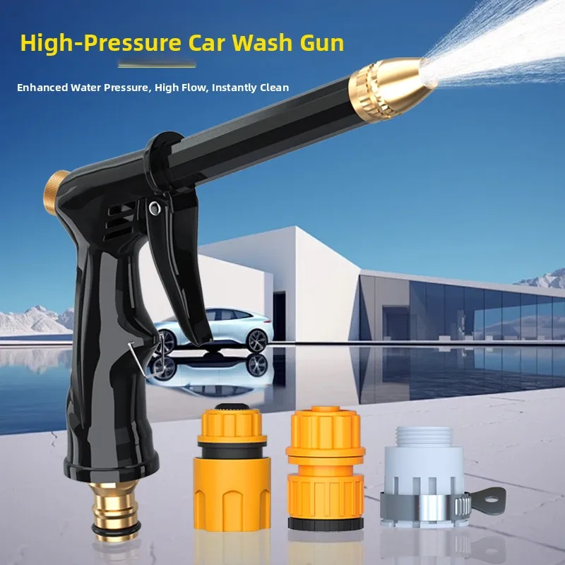 Car Wash Spray Gun Set with Bubble Wrap Cross-Border Thickened Water Gun Faucet Car Wash Spray Gun Creative Short Sleeve T-Shirt