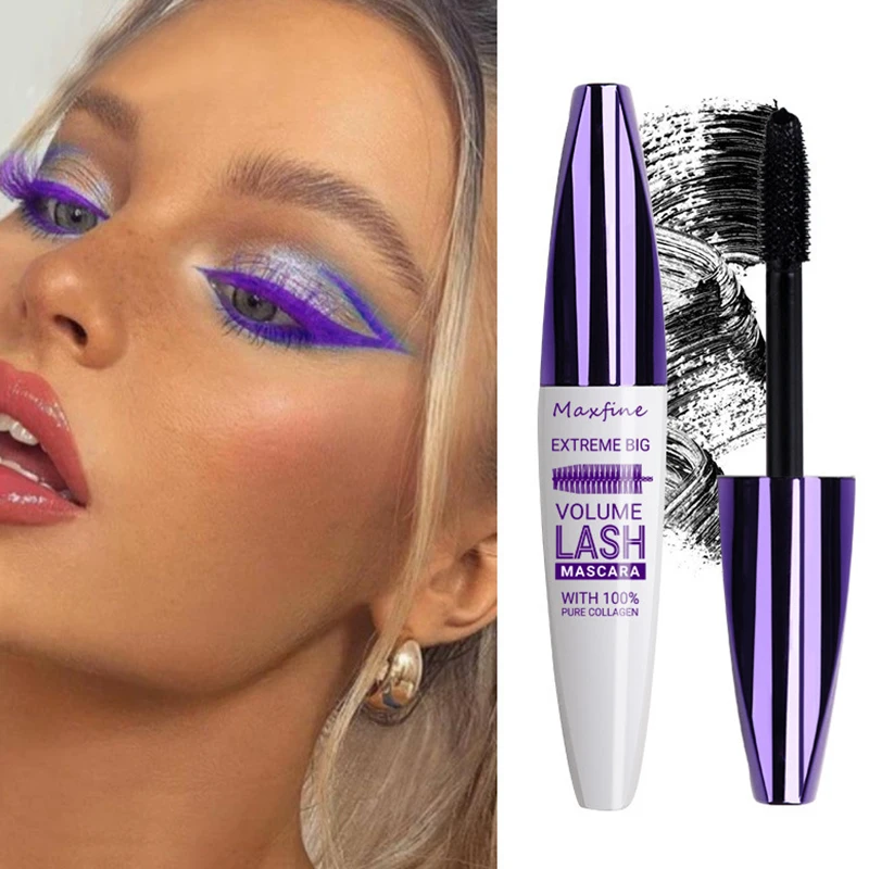 New 5D Three-dimensional Mascara Multi-color Mascara Base Longlasting Non-smudge Long-lasting Curling Shaping  Purple Blue White