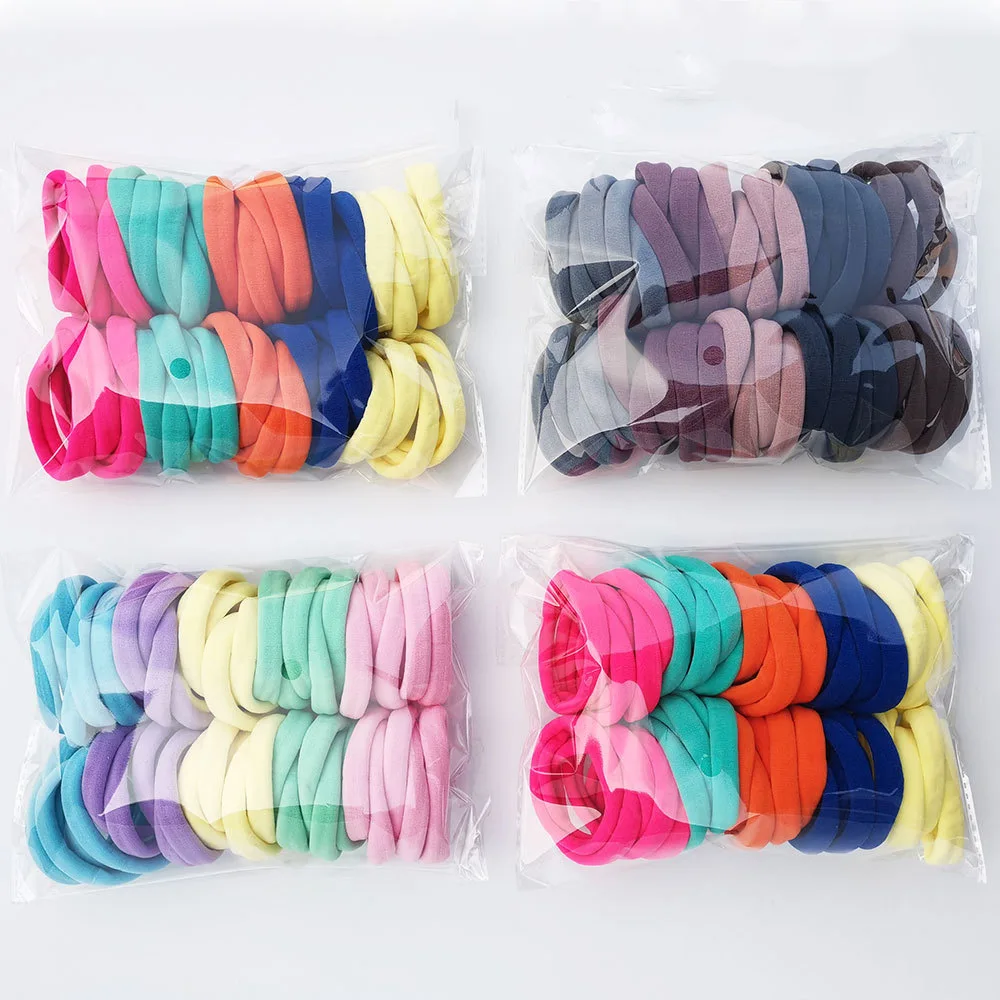 50Pcs 4cm Hair Accessories for Women Hair Ring Rope Traceless Girls Gum Springs Elastic Hairbands Headdress Ties Rubber Bands