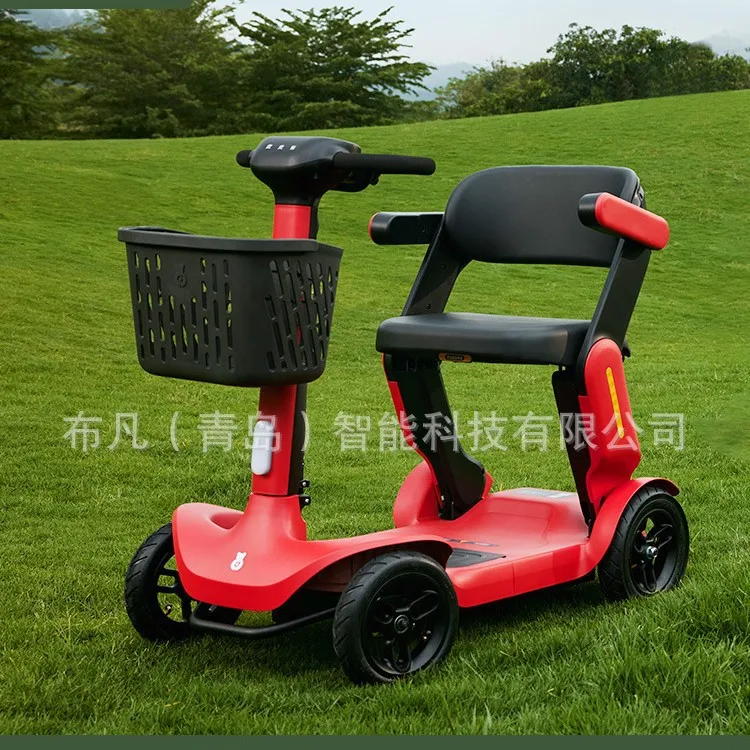 Elderly electric vehicle small folding electric four-wheeler tricycle household car elderly scooter