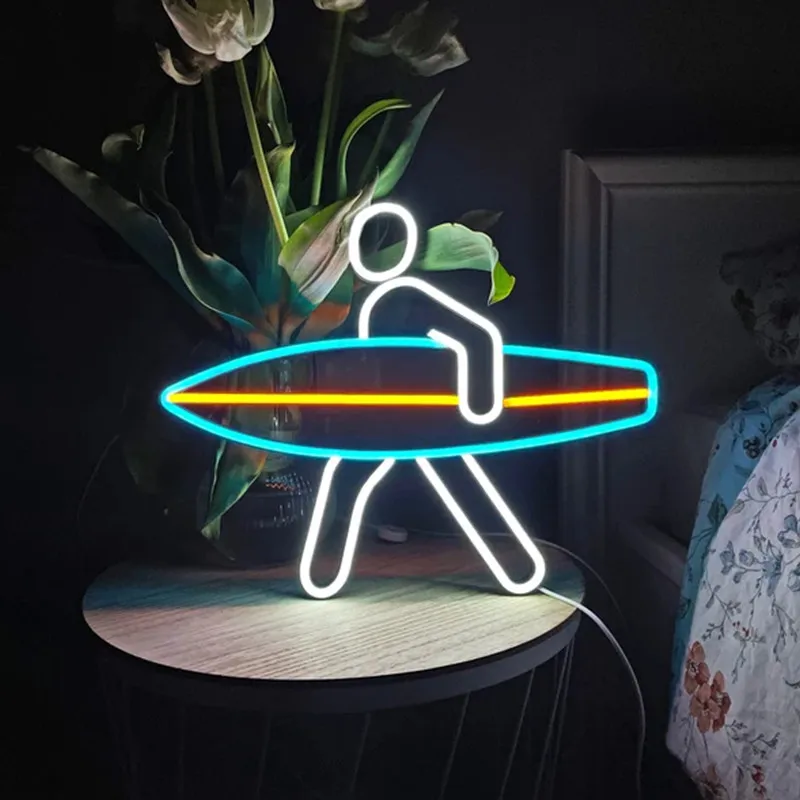 

Surf Neon Sign Sea Led Ocean Art Light Sign Led Logo Wave Wall Décor Custom Neon Sign Room Decor Gift Bedroom Neon Light