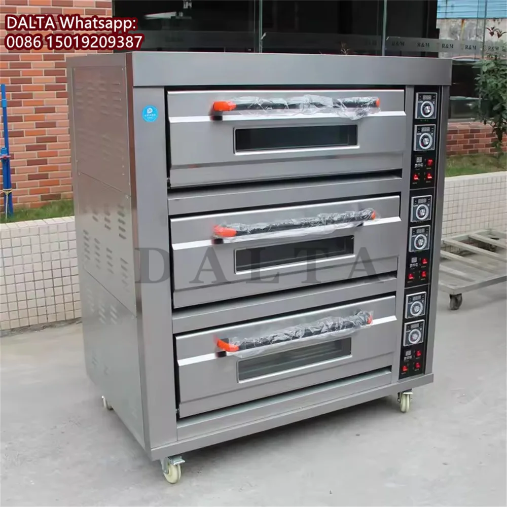 Commercial Bakery Equipment Bread Oven Bakery Electric Oven Baking Machine Single Double Three Deck Type Option