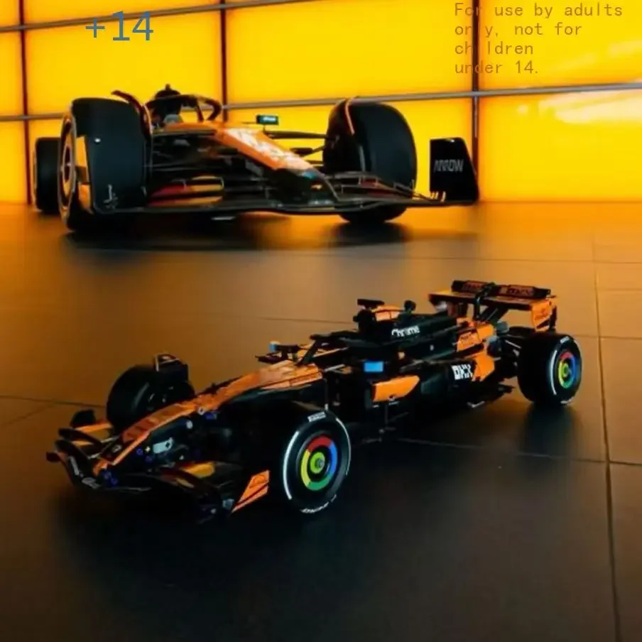 

2026 Популярный конструктор гоночного автомобиля Supreme, техническая оранжевая спортивная модель, строительные блоки, игрушка, подарок на день рождения для детей