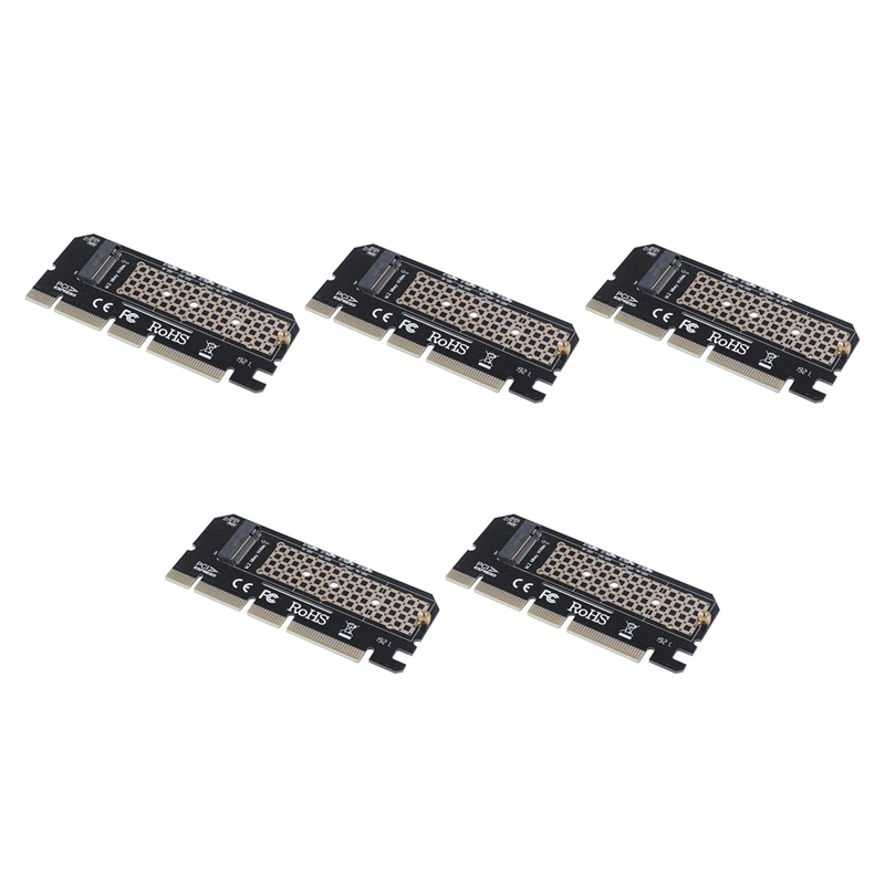 

5X M.2 Nvme SSD NGFF To PCIE 3.0 X16 Adapter M Key Interface Card Suppor PCI Express 2230-2280 Size M.2 Full Speed