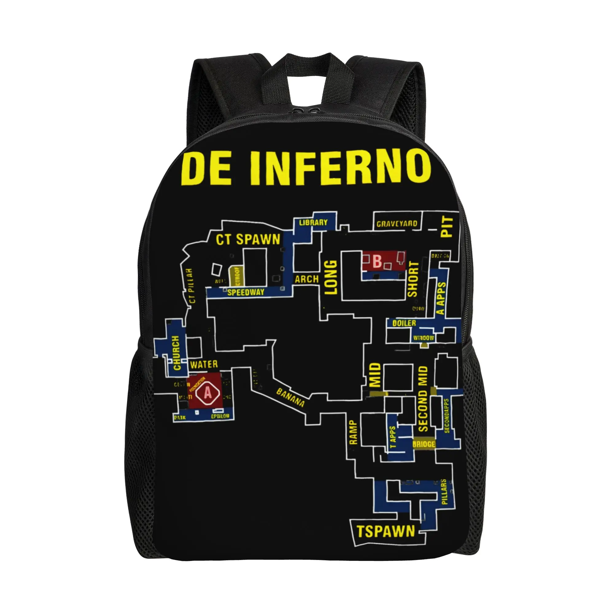 1Piece Inferno Map New School Year Backpack CS-GO FPS Game Fans Male Lady  Backpack