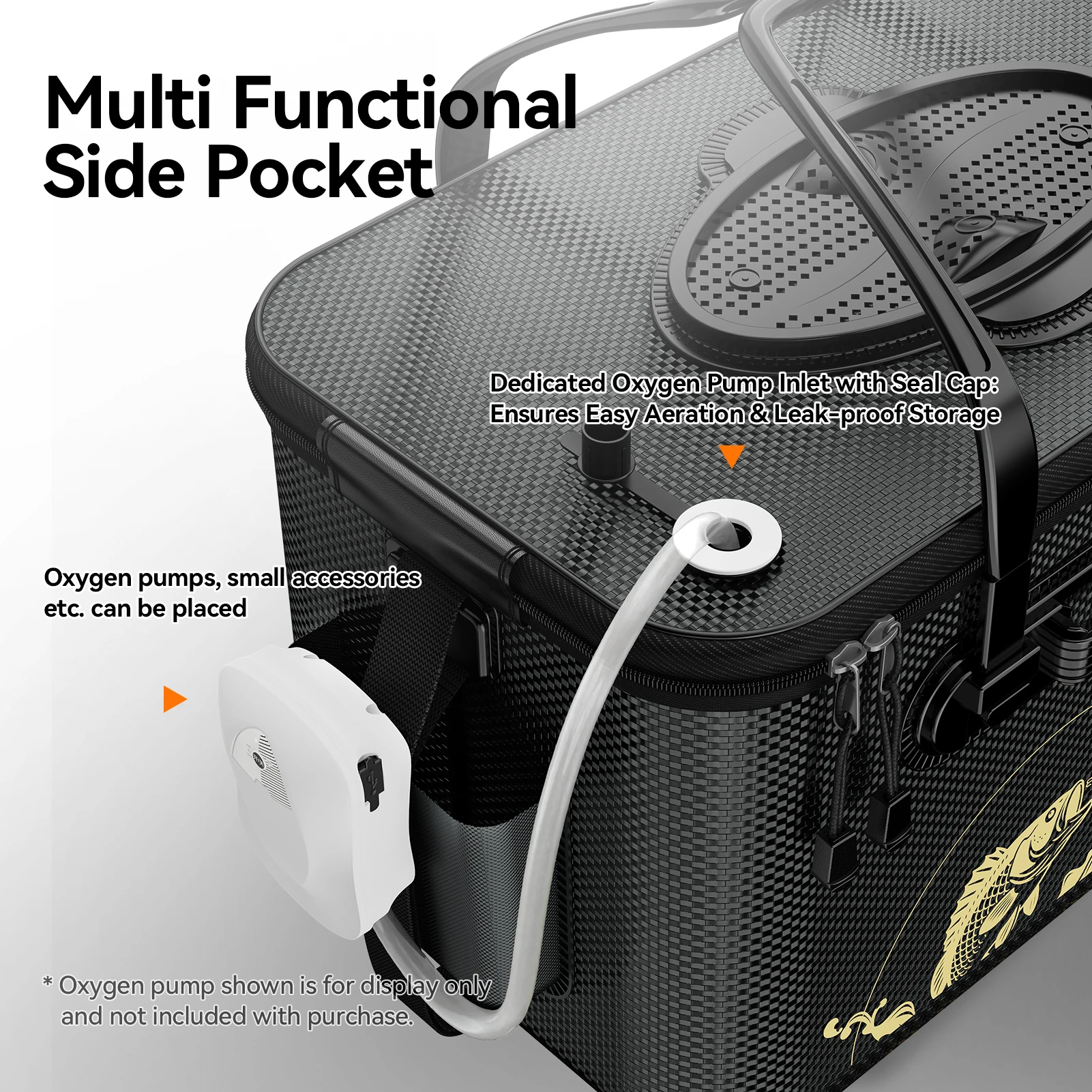 دلاء صيد السمك، دلاء الطعم، أدوات الصيد، شفافة، مادة EVA، قابلة للطي، حاويات للأسماك والماء، سعة كبيرة