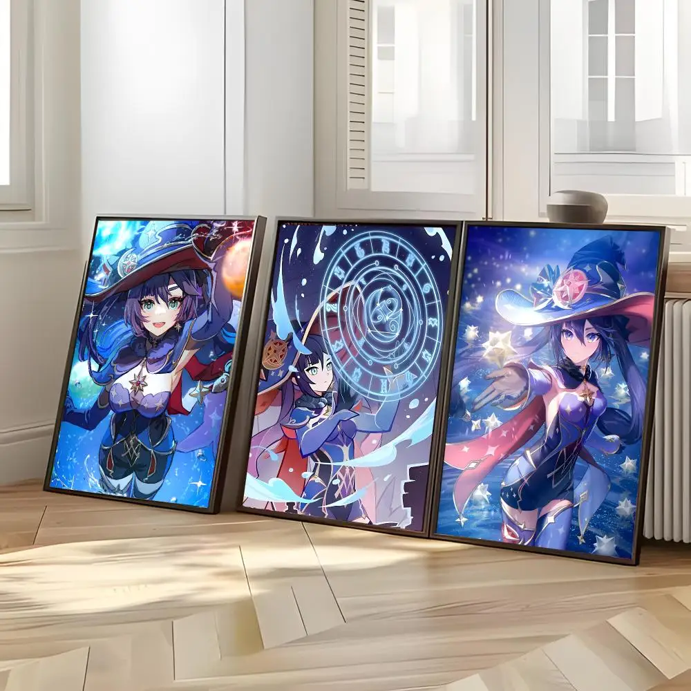 Hot Game G-Genshin I-Impact M-Mona Charming Poster Distinct Home Decor Concepts Chic Indoor Art Pieces