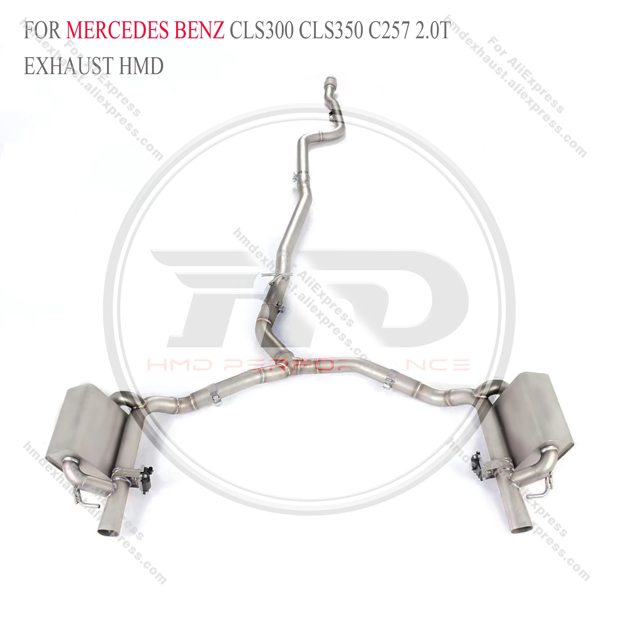 HMD Stainless Steel Exhaust System Performance Catback for Mercedes Benz CLS300 CLS350 C257 2.0T Muffler With Valve