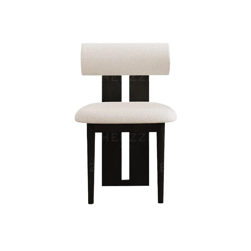 

Ash Wood Black Dining Chair, Medieval Walnut Simple, Custom Dressing Chair