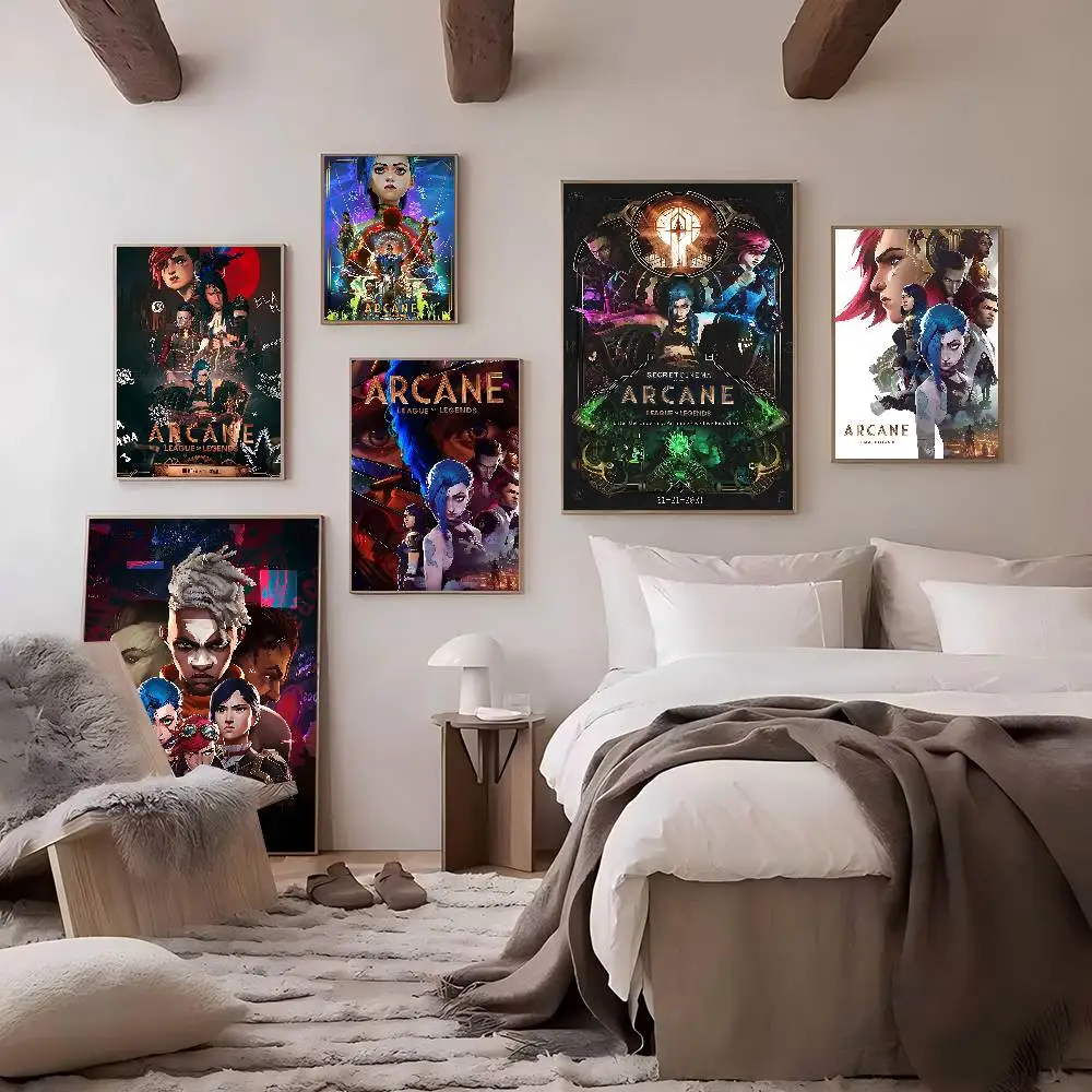 Anime A-Arcane Anime Posters Sticky Whitepaper Sticker DIY Room Bar Cafe Kawaii Room Decor