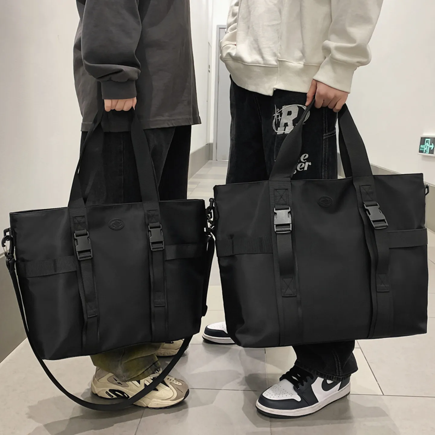 Large Capacity Crossbody Bag Men's Single Shoulder Bag Simple Casual Laptop Backpack for College Students Class Handbag Tote ...