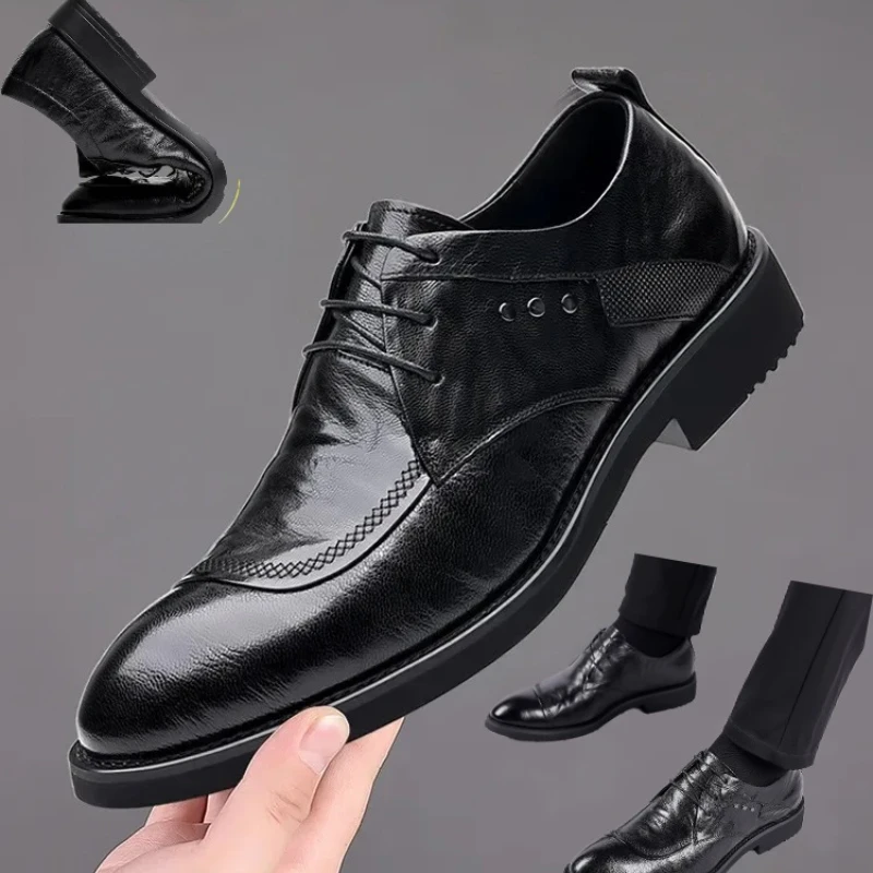 

Мужские туфли из натуральной кожи: деловые оксфорды, лоферы высокого качества, обувь для мужчин