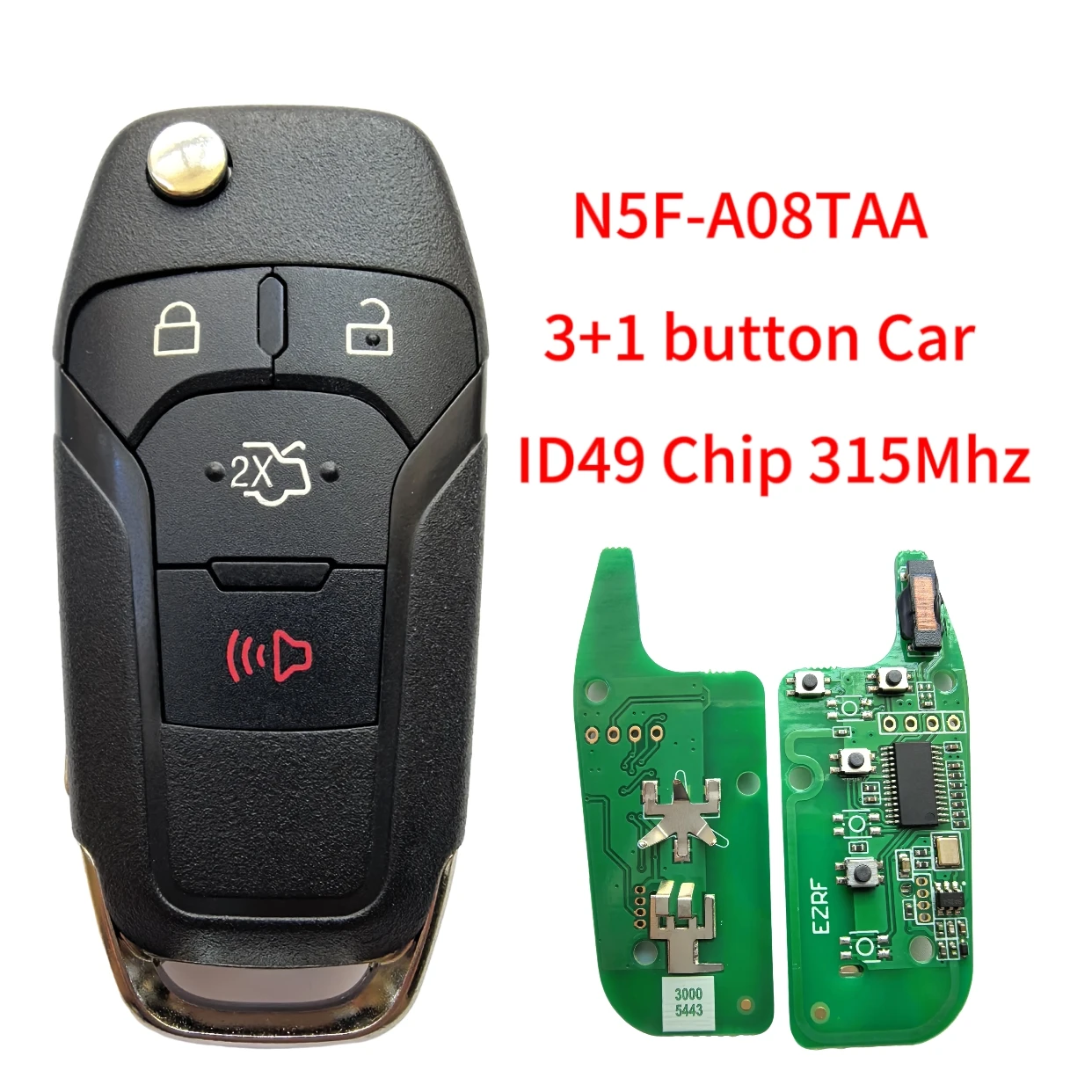 Jingxin 315MHZ N5F-A08TAA /902MHz N5F-A08TDA ID49 Chip Kluczyk Samochodowy Pilot do Forda Escort Transit Explorer Fusion 2013-2021