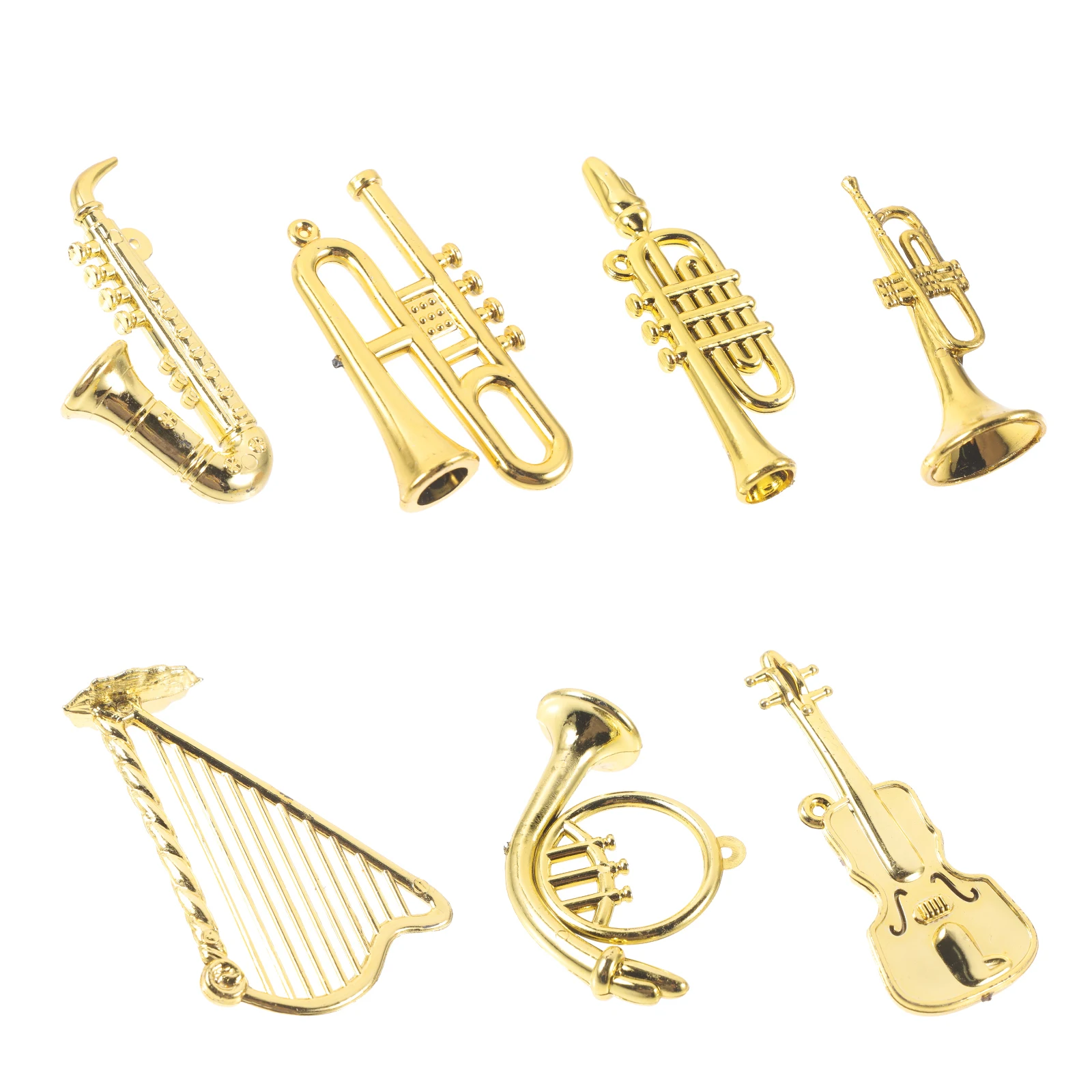 

7pcs Miniature Musical Instruments Christmas Ornament For Tree Home Xmas Decoration Mini Instruments Craft Gift