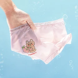 Summer Girls Thin Breathable Panties 4PCS Kids Modal Soft Antibacterial Knickers Cute Print Briefs 3+y Young Children Underwears