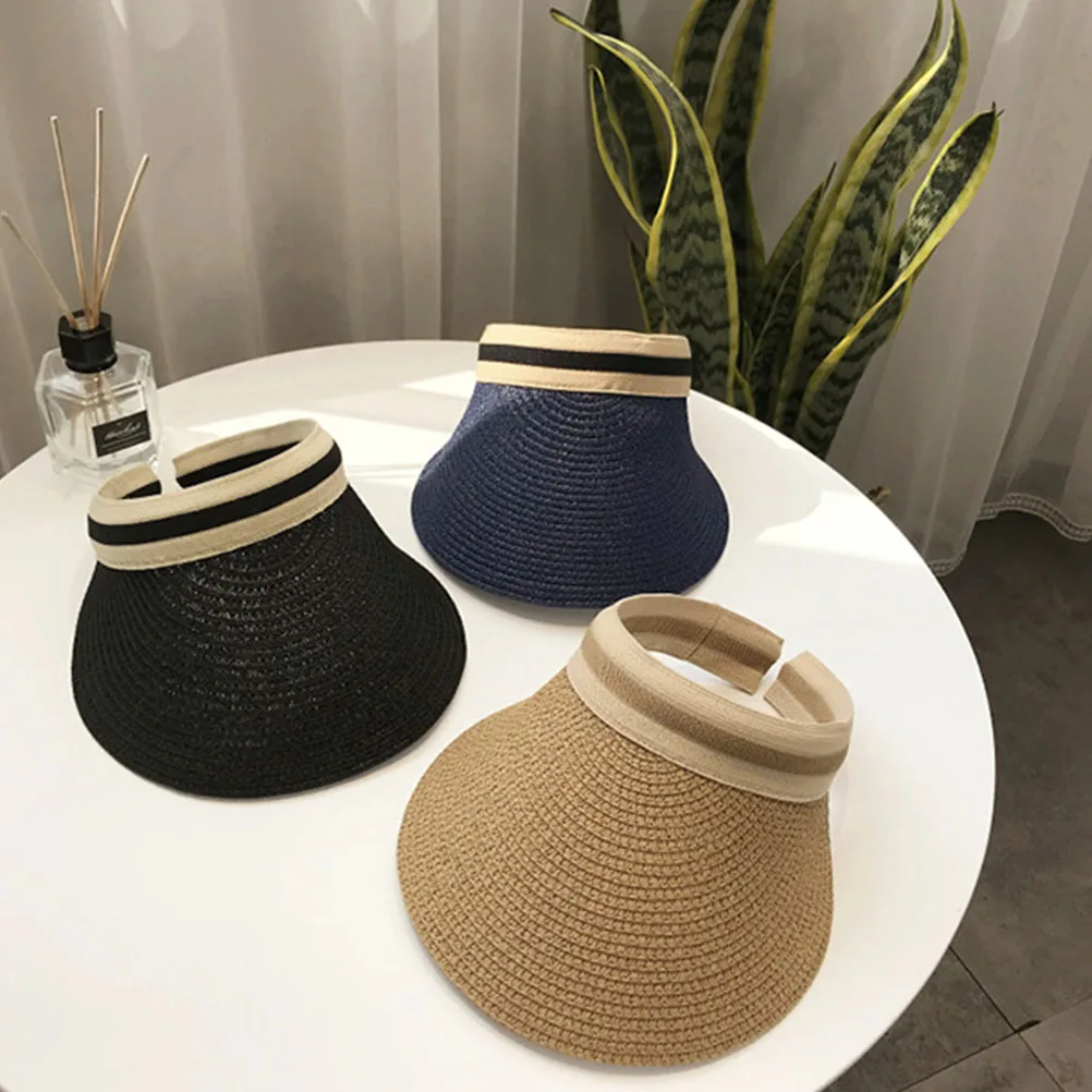 

Sun Visor Hats Lightweight Durable Sun Protection Beach Hat Outdoor Summer Travel Bamboo Style Vacations Gardening Tourism