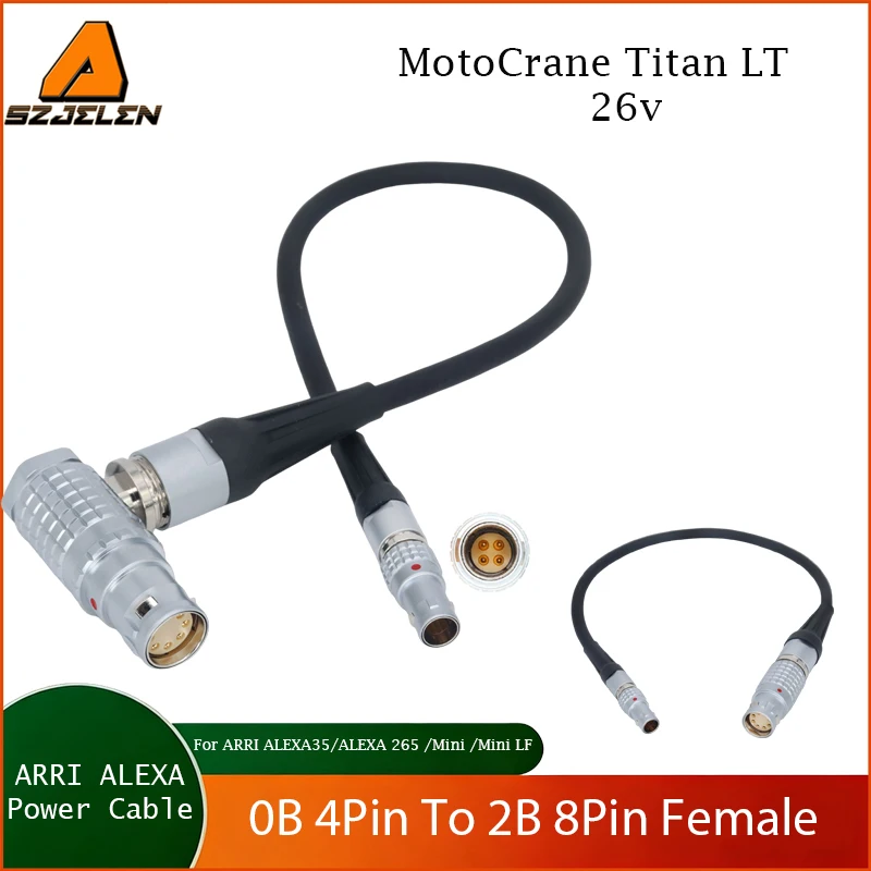 

New MotoCrane Titan LT Gimbal 26V 0B 4Pin To 2B 8Pin Female Power Cable For ARRI ALEXA35 / ALEXA 265 / Mini / Mini LF Cameras