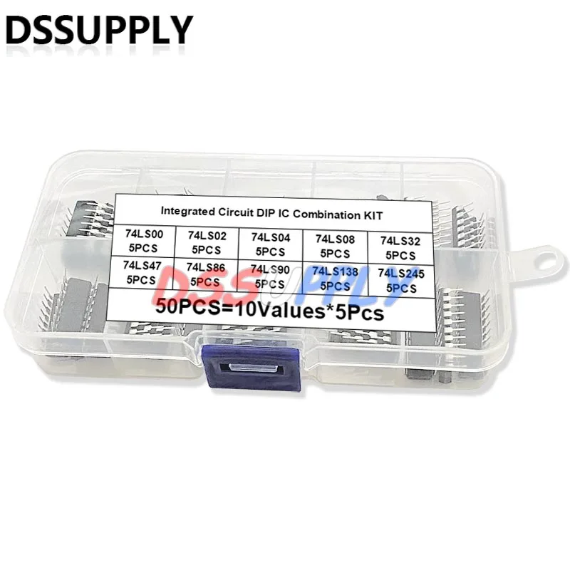 50PCS/Set Integrated Circuit DIP IC Combination Kits 74LS00 74LS02 74LS04 74LS08 74LS32 74LS47 74LS86 74LS90 SN74LS138 SN74LS245