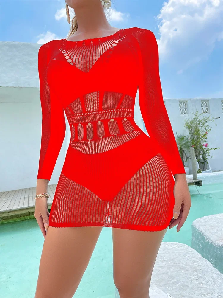 جديد 2023 بدلة نسائية مثيرة من شبكة صيد السمك ملابس ضيقة مثيرة للسيدات ملابس شبكية مثيرة للنوادي الليلية مجموعة جنسية فستان مثير ساخن #5