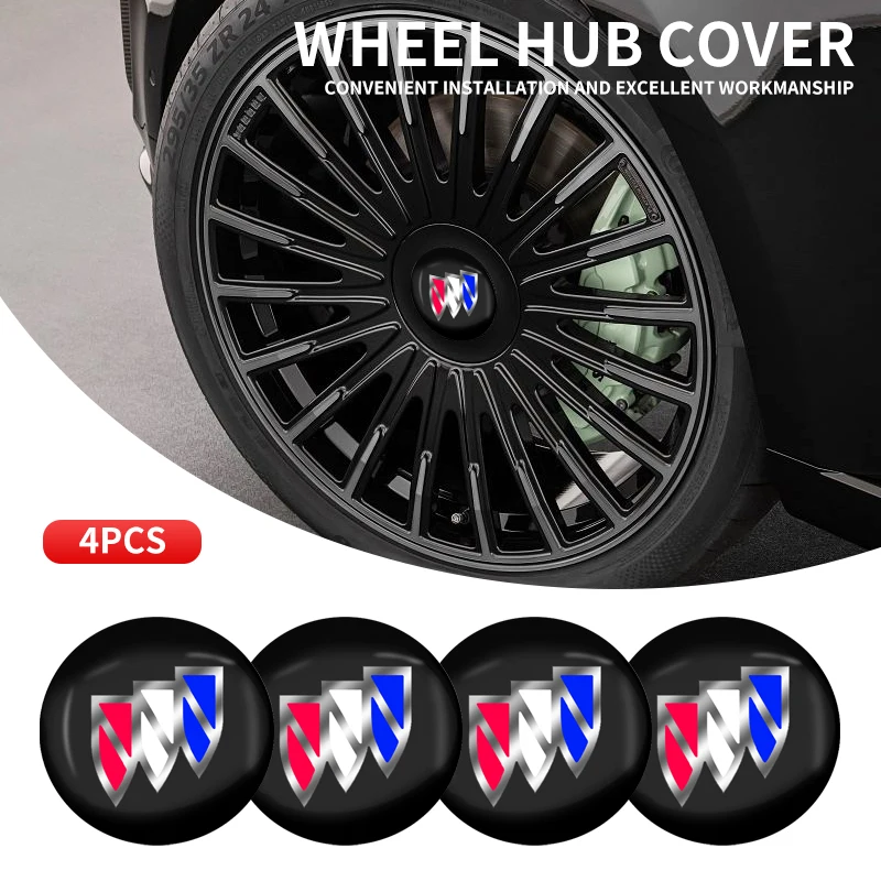 Calcomanías para el Centro de Ruedas con Logotipo de Auto, 56 mm, 4 Piezas, para Buick Envista, Enclave, Encore GX, Envision, Lacrosse, Regal, Sportback, TourX