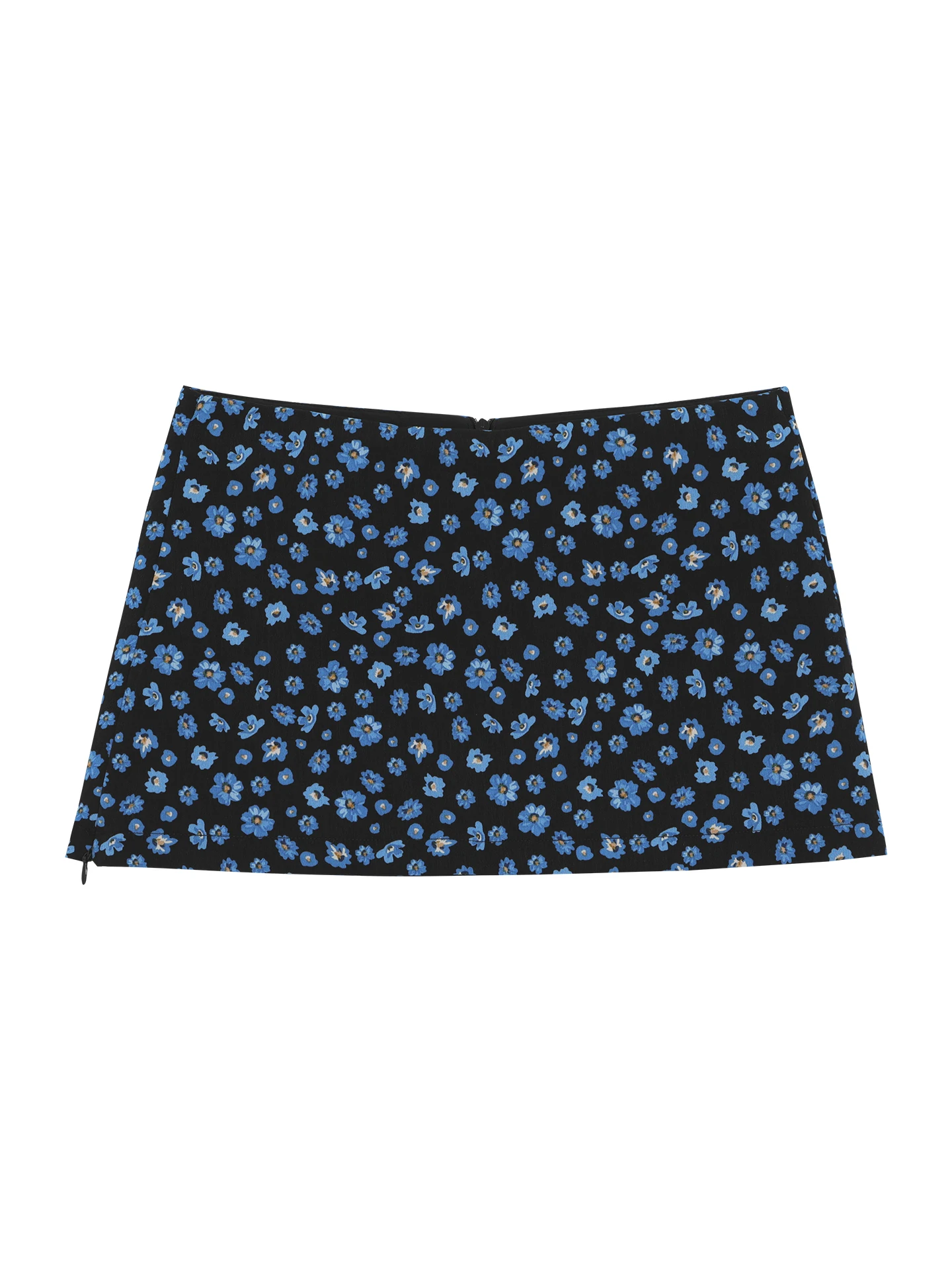 Gonna a trapezio con stampa floreale blu Estate 2025 da donna Nuova gonna aderente Sle a vita bassa in fibra di poliestere per pendolari