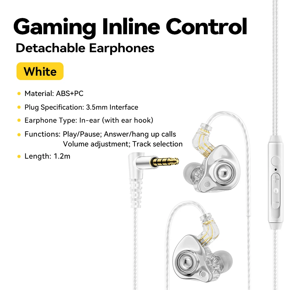 Essager 3,5 mm in-ear conch bedrade oortelefoon HiFi dynamische hoofdtelefoonmonitoren Verwisselbare oordopjes Type C Digitale bedrade oortelefoon