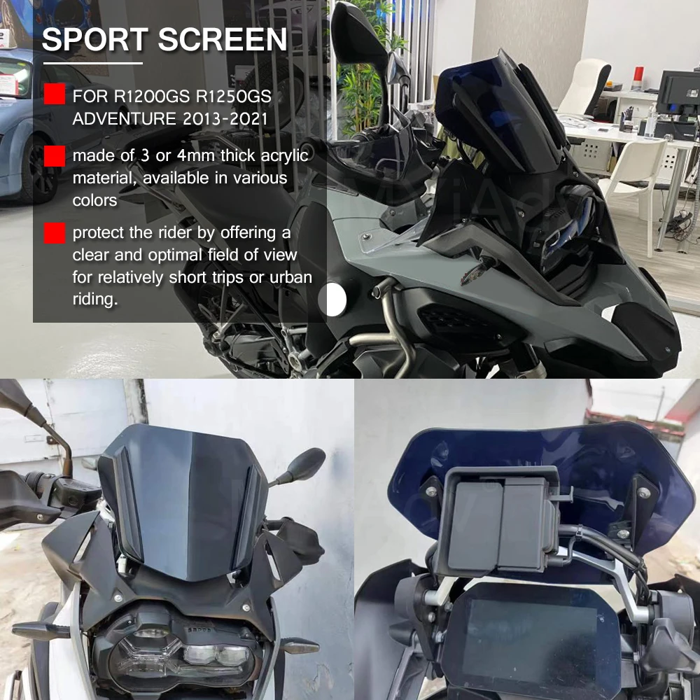 Windshield R1200GS LC 2013-2023 Motorcycle Windscreen GS ADV 1250 For BMW R1250GS Wind Deflector Protector Sport Screen Shield