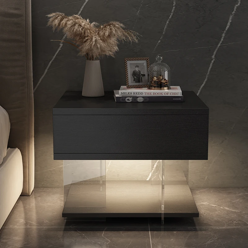Consola Comodino in legno inteligente personalizable por cámara Comodino semplice salvaspazio unico Armadi Librero