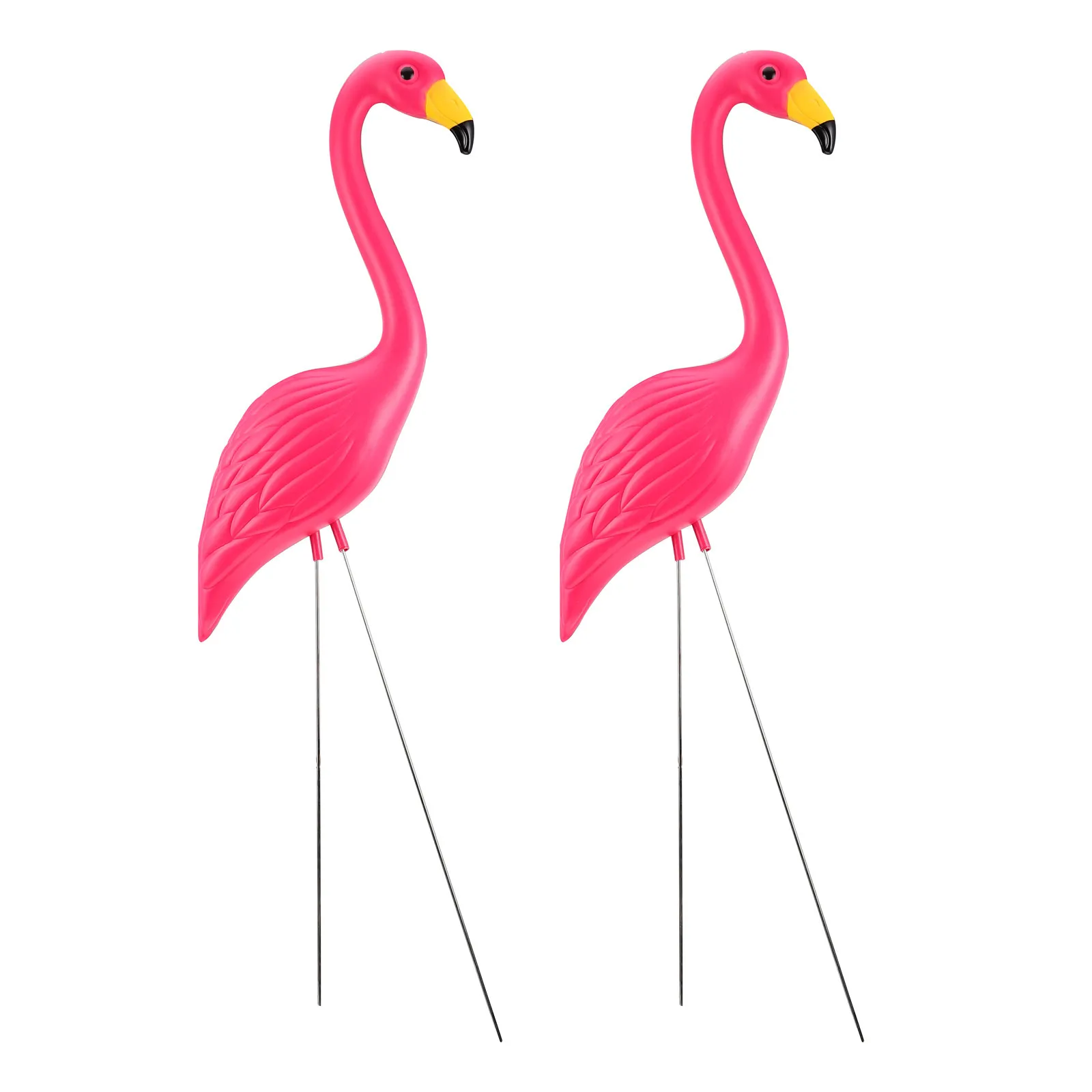 

2Pcs Flamingo Garden Stake Pink Realistic Flamingo Sculpture Statue Lawn Stake Decor Backyard Yard Outdoor Decor