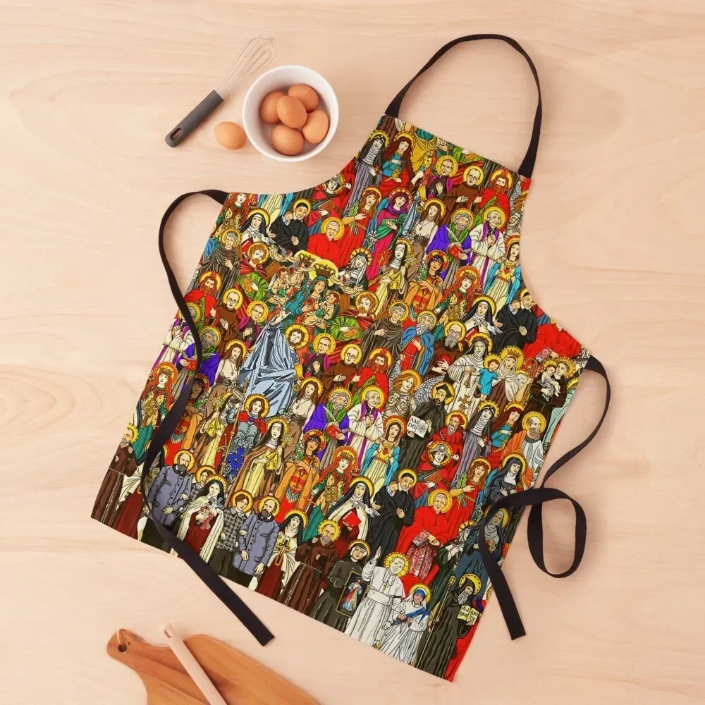 Saints, All saints, Catholic Saints Apron Woman Kitchen Custom Apron