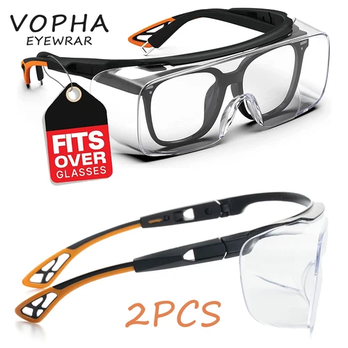VOPHA Gafas de seguridad antivaho con lentes transparentes y protección de ala lateral, luz anti-azul, gafas protectoras unisex