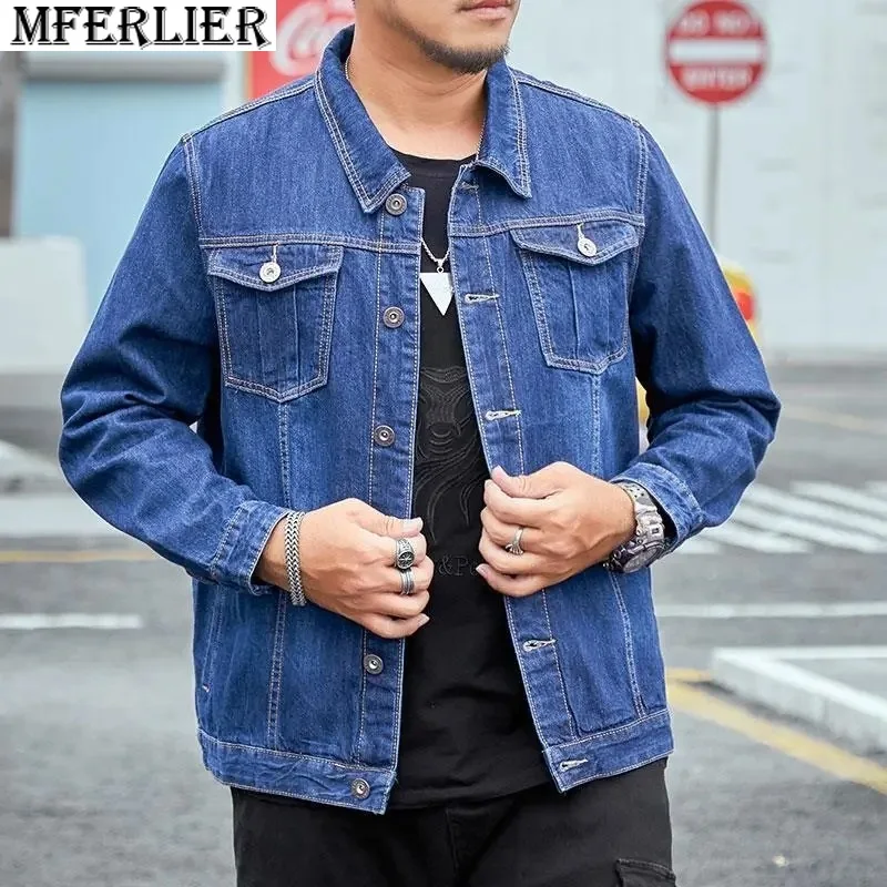 

high quality new winter autum spring men women couple jackets denim coat plus size 7XL 8XL pockets jackets