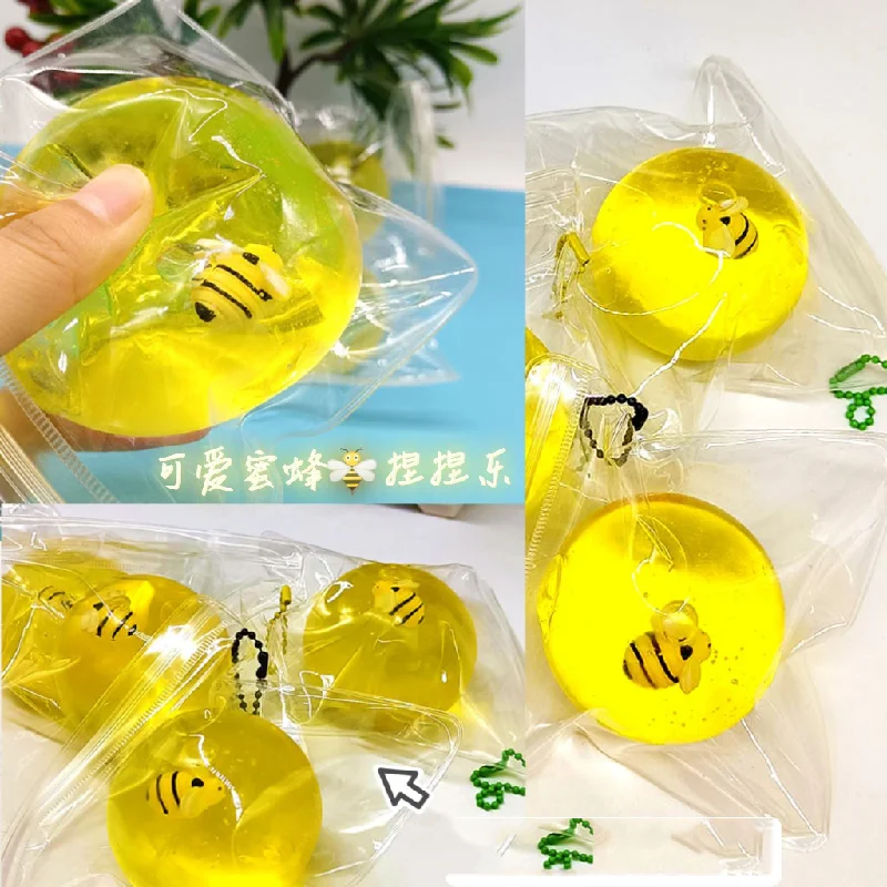 Novelty Funny Cute Bee Maltose Syrup Squeeze Adult Stress Relief Toy Stress Ball Slow Rebound Anti Stress Kids Baby Toy
