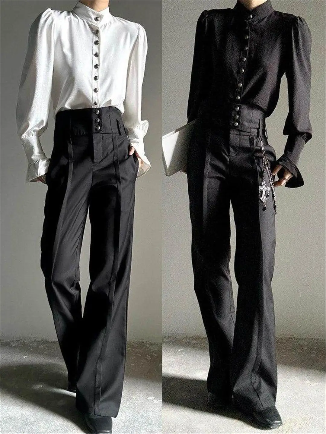 

High Waist Straight Leg Pants with Belt Casual ex Spring Autumn Faion Slimming West Sle Trousers for Men And Women