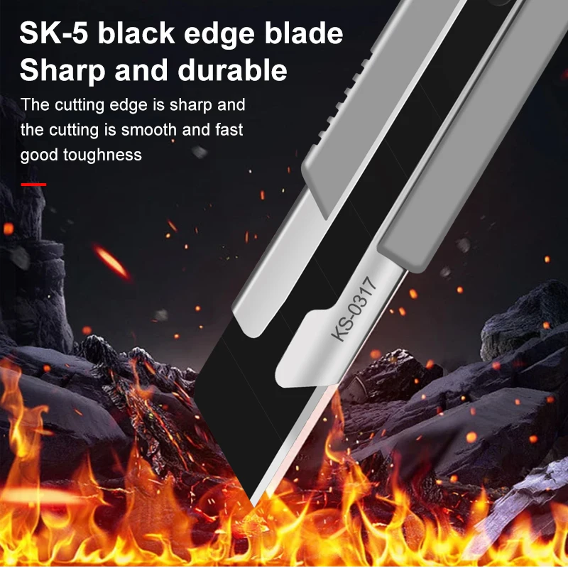 SK5 Blade Utility Knife Retractable Sharp Cut Heavy Duty Steel Break 25mm Width Paper Cut Art Knife Electrician Knife