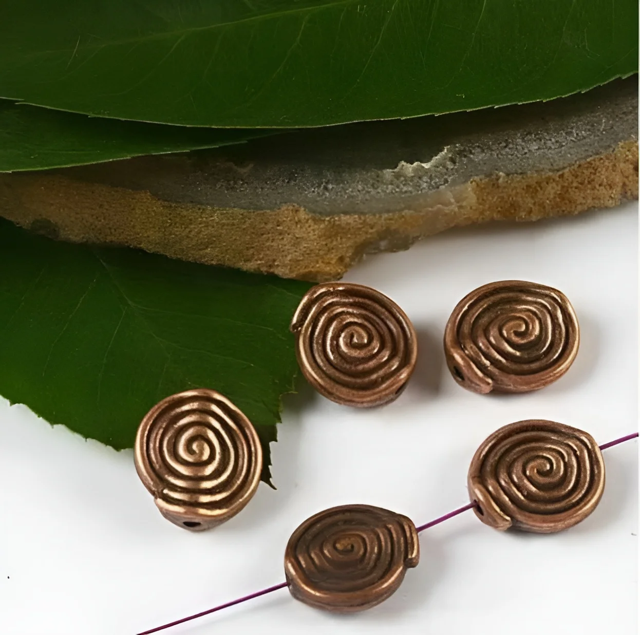 25pcs 11.4x10.6mm  antiqued copper snail spacer beads HWH2368