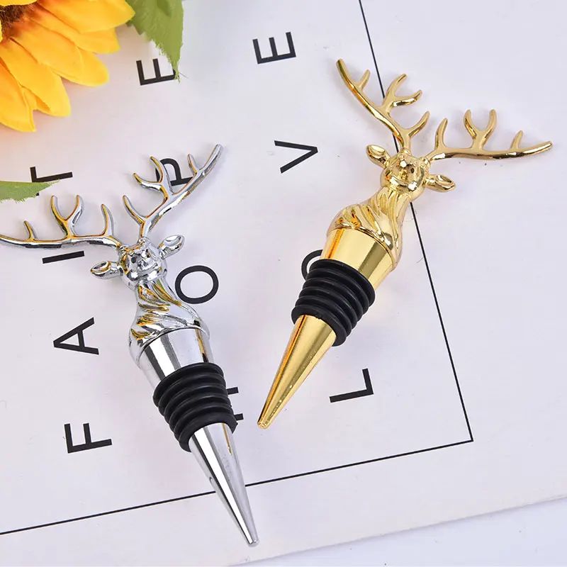 1PC Christmas Antler Bottle Stopper Wine Champagne Animal Shape Bottle Closure Wedding Party Accessories Supplies