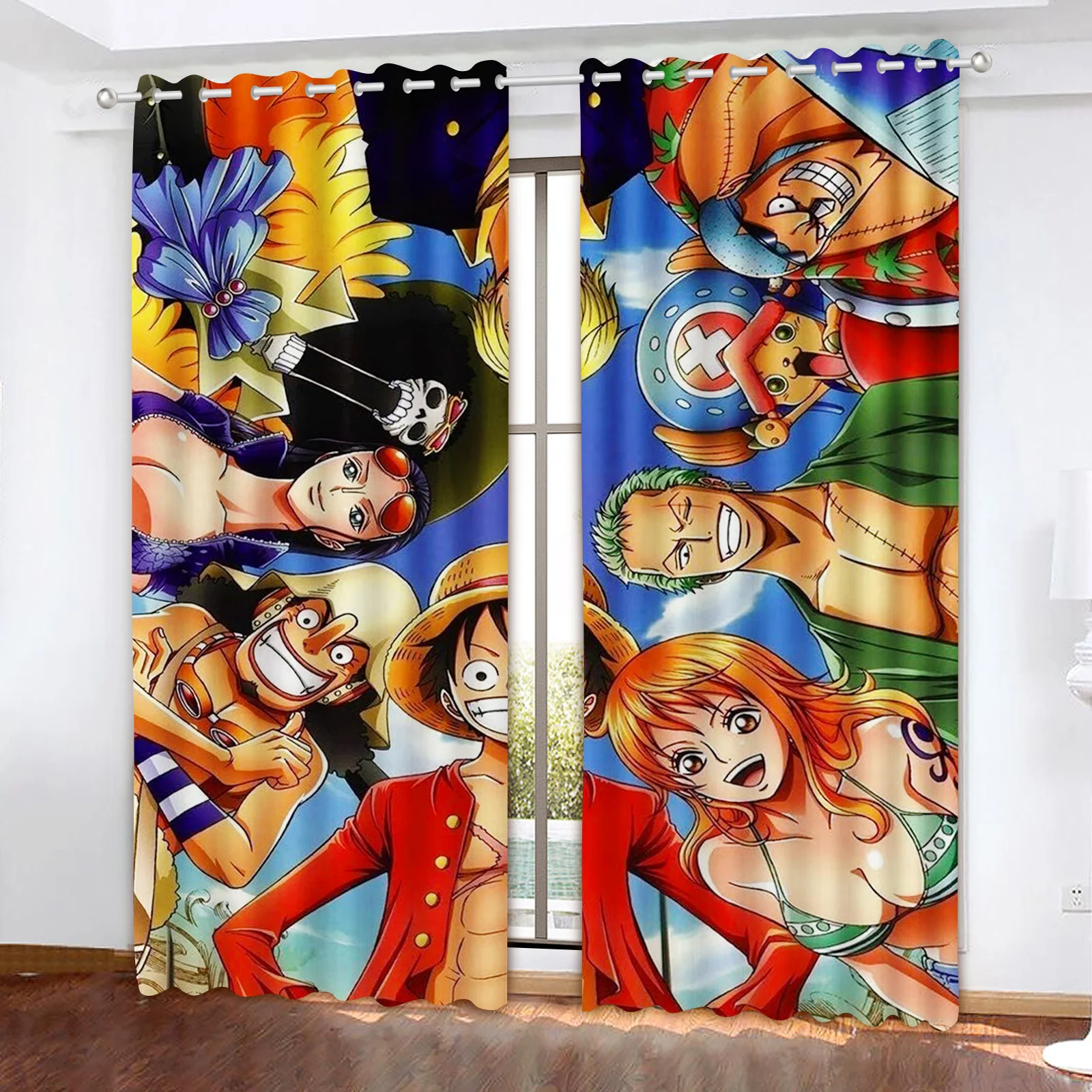 Monkey D Luffy Blackout Curtain, One Piece, Polyester, Animated, Suitable for Bedroom, Kids, Adult, Room Decoration, Gifts