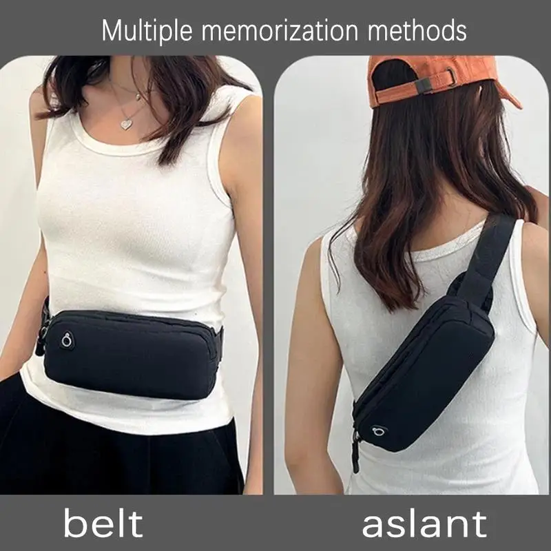 Oxford-Gewebe Leichte und Elastische Hüfttasche Doppelreißverschluss Anti-Diebstahl-Design Unisex Verstellbare Größe für alle Wanderrucksäcke – Detail 4