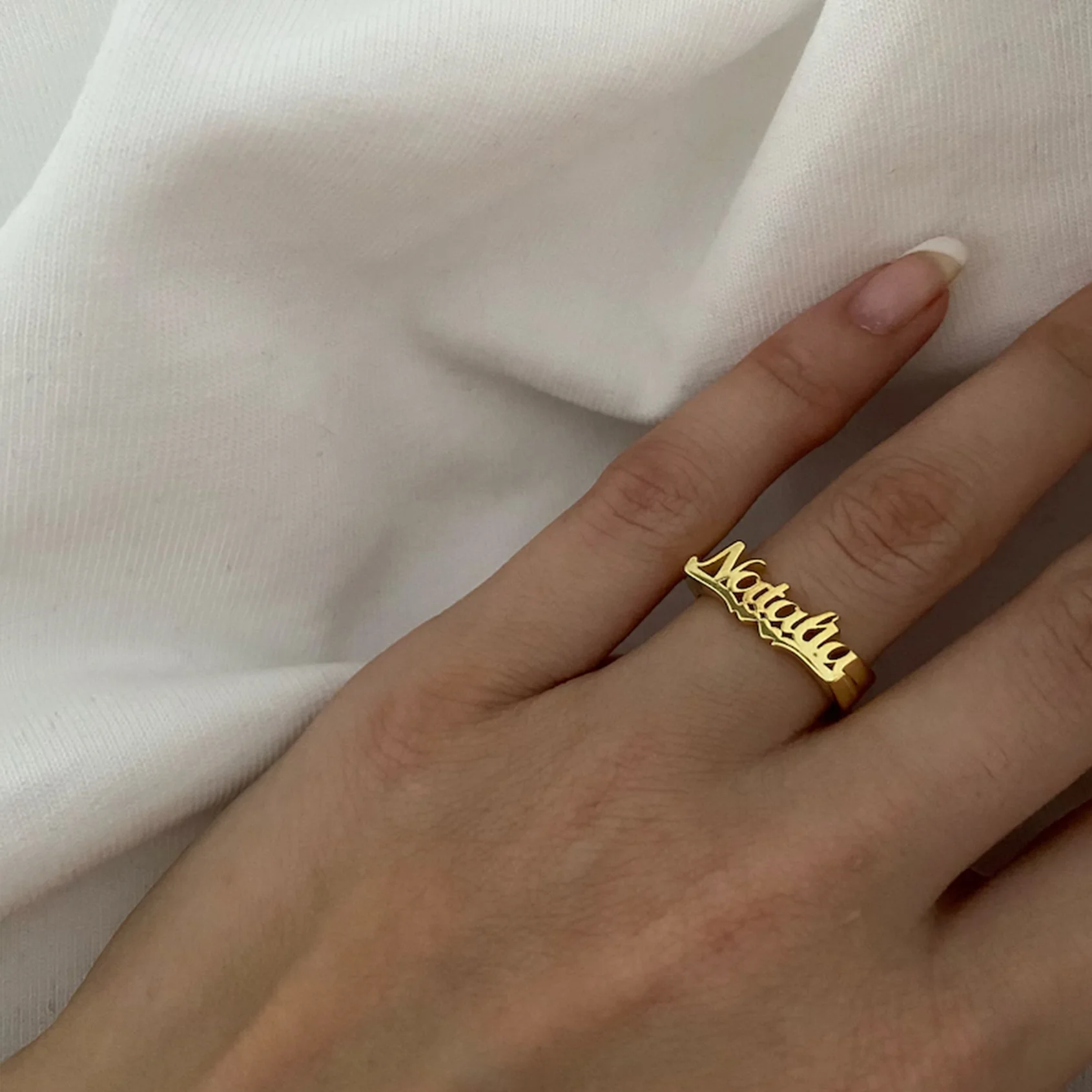 Zciti Custom Name Ring Personalized Engraved Date Ring Stainless Steel Unisex Promise Jewelry Gift Birthday Anniversary Keepsake