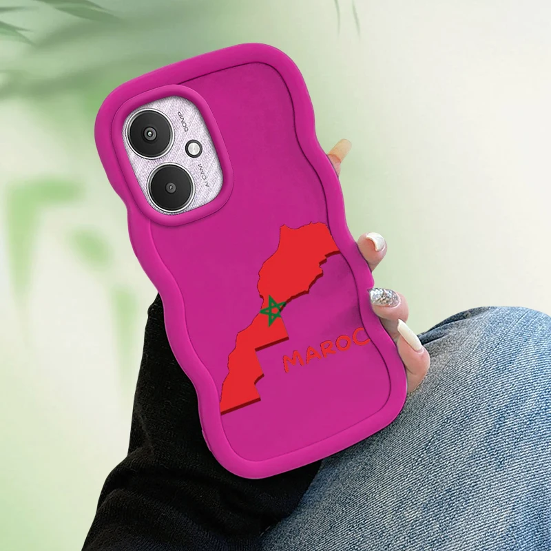 MAROC موضة موجة جراب هاتف ل Xiaomi 14T POCO C50 C51 C55 C65 X3 X5 X6 X7 M6 Pro لينة واقية معكرون غطاء