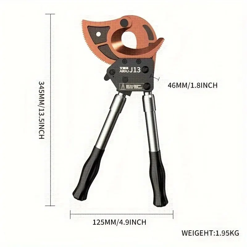 1pc Ratschen kabels ch neider tragbares Ratschen drahts chneid werkzeug Schneiden unter 300mm ² leichtes Schneidwerk zeug mit Anti rutsch