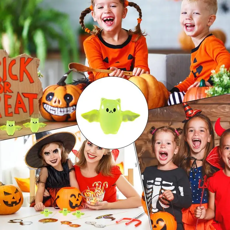 Tiny Pumpkin Decor Lighted Devil Resin Figurines Small Halloween Cute Pumpkin Desktop Decoration For Children Bedside Table