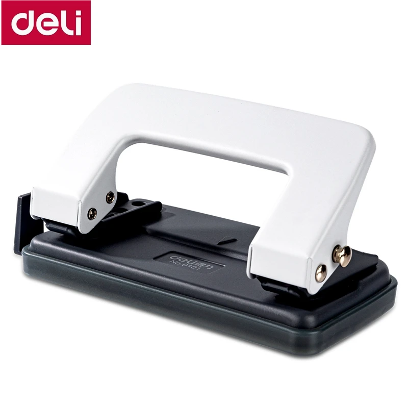 Deli 0101 Office Desk 6mm Hole Punch Binding Punch Two Holes 80mm Distance for 80g Papers 10 Sheets