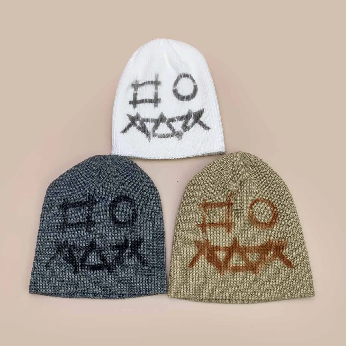 American Style Jacquard Funny Face Knitted Hats Personal New Men Women Warm Hip Hop Fashion Street Handsome Versatile Beanies